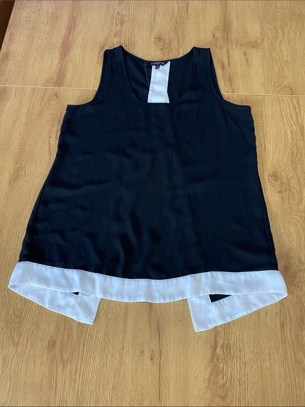 Express Black Sleeveless Camisole with White Trim